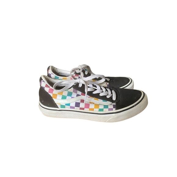Vans off the wall old skool rainbow, checkered sneakers size 5 - Picture 1 of 7